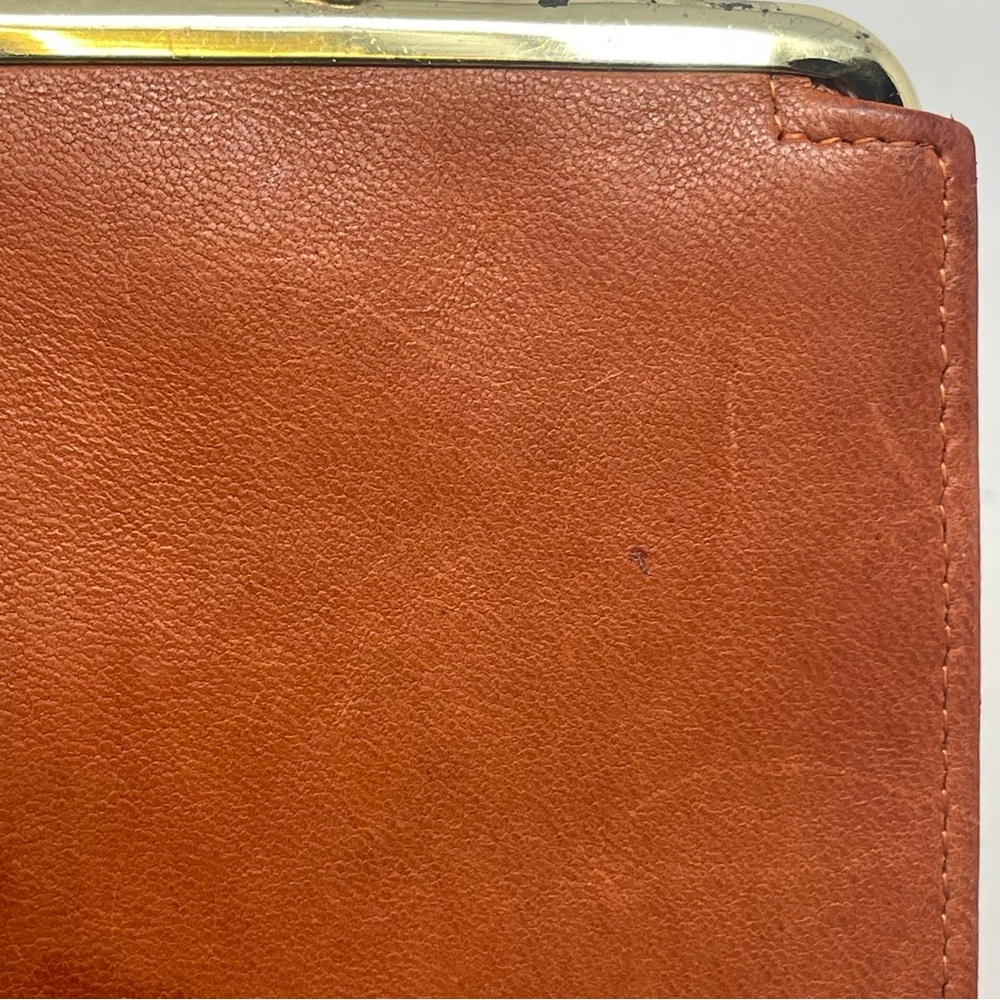Prince Gardner Wallet Tan Brown Genuine Lambskin Leather Kiss Lock Coin Vintage - Picture 7 of 14